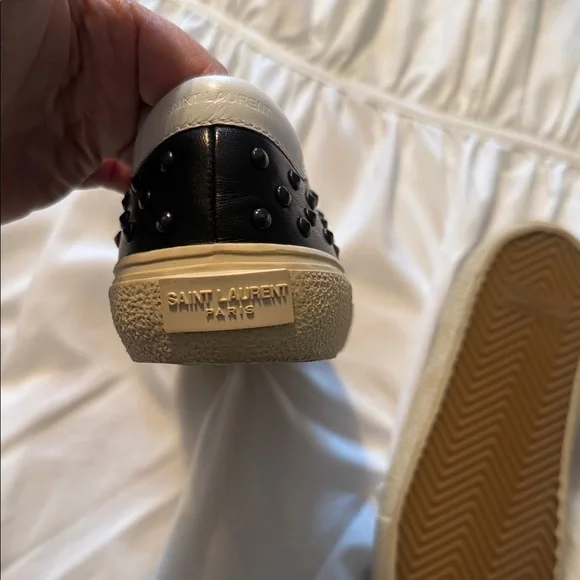 Saint Laurent Black Studded Loafers - Picture 4 of 4